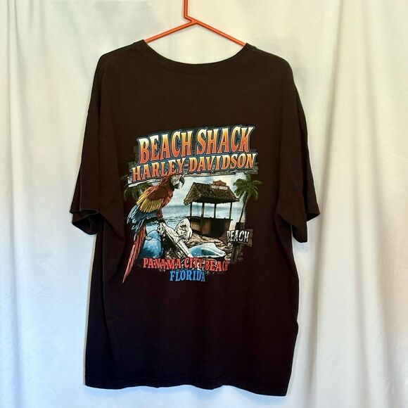 Harley Davidson Men’s Black T-Shirt Beach Shack Panama City Florida Size 2XL - Picture 3 of 9